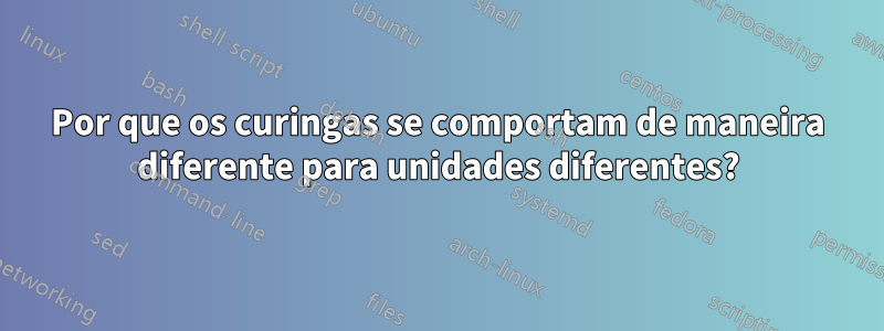 Por que os curingas se comportam de maneira diferente para unidades diferentes?