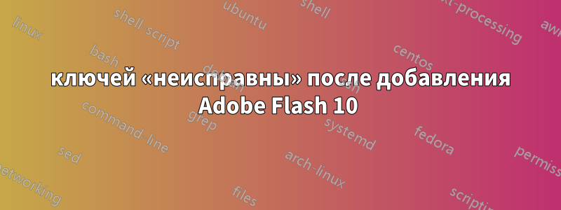 6 ключей «неисправны» после добавления Adobe Flash 10