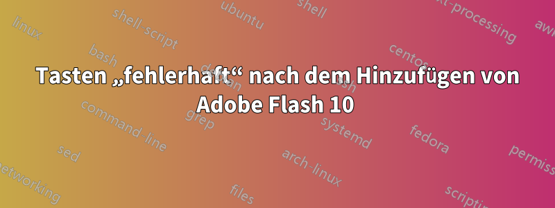 6 Tasten „fehlerhaft“ nach dem Hinzufügen von Adobe Flash 10