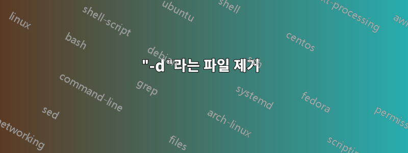 "-d"라는 파일 제거 