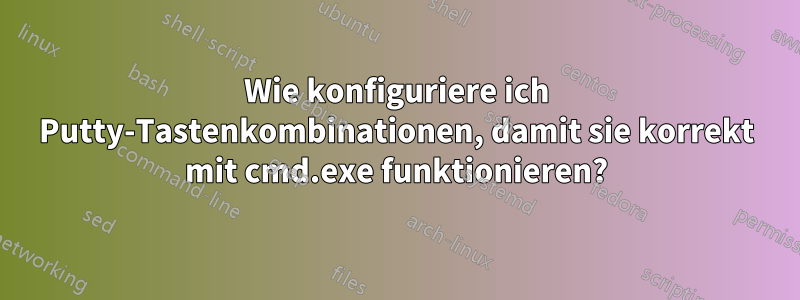 Wie konfiguriere ich Putty-Tastenkombinationen, damit sie korrekt mit cmd.exe funktionieren?