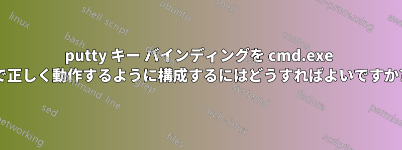 putty キー バインディングを cmd.exe で正しく動作するように構成するにはどうすればよいですか?