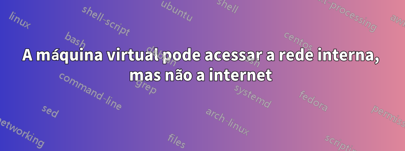 A máquina virtual pode acessar a rede interna, mas não a internet