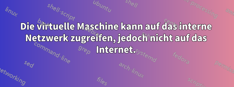 Die virtuelle Maschine kann auf das interne Netzwerk zugreifen, jedoch nicht auf das Internet.