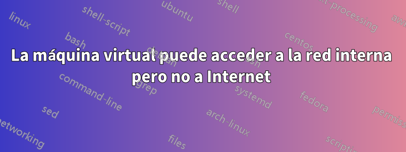 La máquina virtual puede acceder a la red interna pero no a Internet