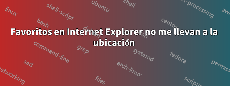 Favoritos en Internet Explorer no me llevan a la ubicación