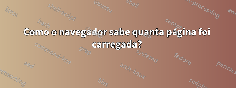 Como o navegador sabe quanta página foi carregada?