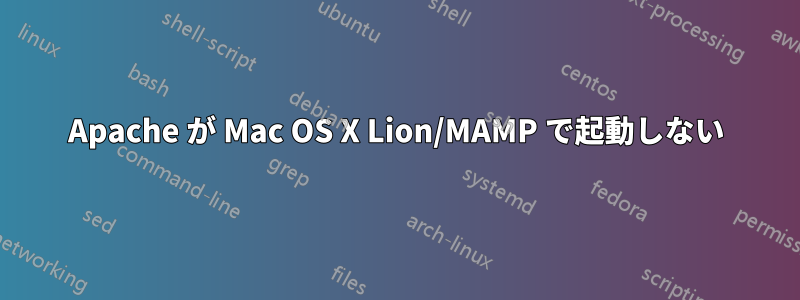 Apache が Mac OS X Lion/MAMP で起動しない