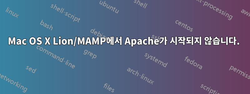 Mac OS X Lion/MAMP에서 Apache가 시작되지 않습니다.