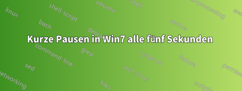 Kurze Pausen in Win7 alle fünf Sekunden