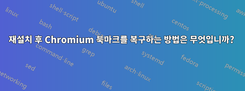 재설치 후 Chromium 북마크를 복구하는 방법은 무엇입니까?