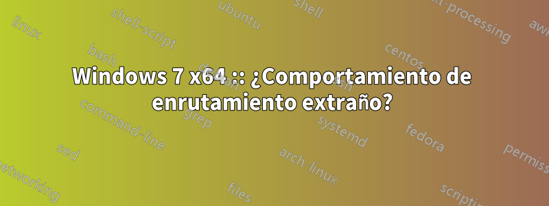 Windows 7 x64 :: ¿Comportamiento de enrutamiento extraño?