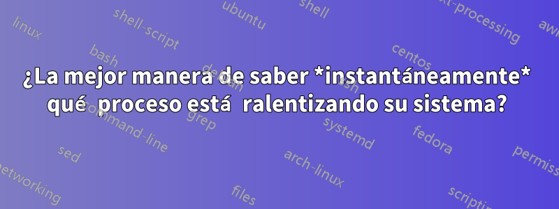 ¿La mejor manera de saber *instantáneamente* qué proceso está ralentizando su sistema?