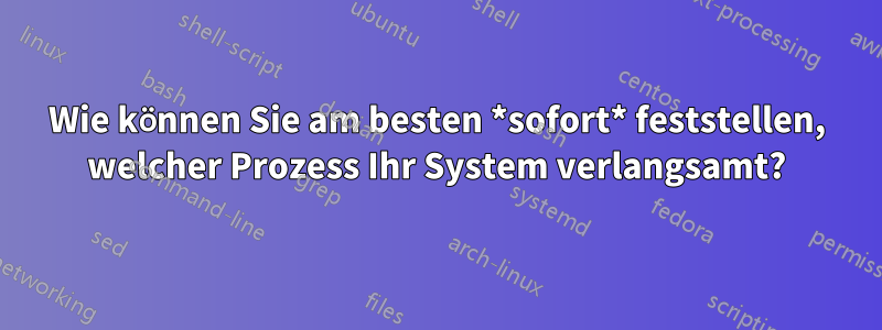 Wie können Sie am besten *sofort* feststellen, welcher Prozess Ihr System verlangsamt?