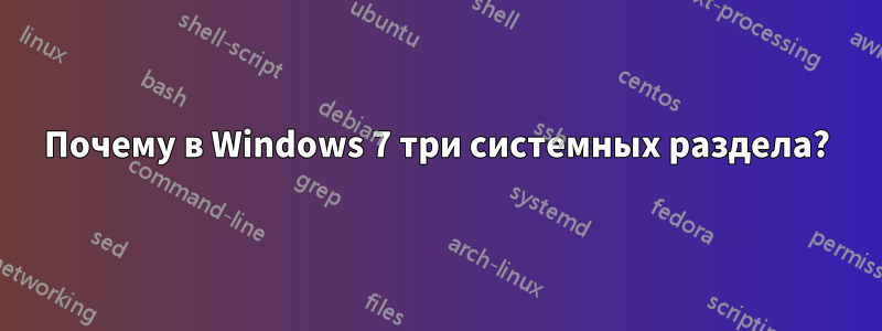 Почему в Windows 7 три системных раздела?