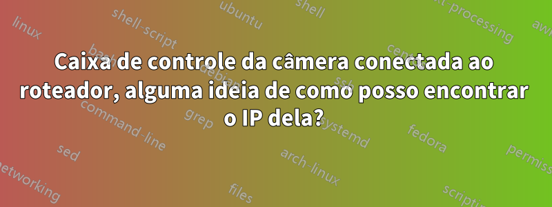 Caixa de controle da câmera conectada ao roteador, alguma ideia de como posso encontrar o IP dela?