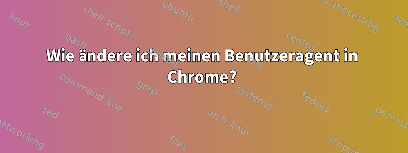 Wie ändere ich meinen Benutzeragent in Chrome?