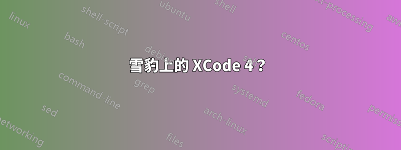 雪豹上的 XCode 4？