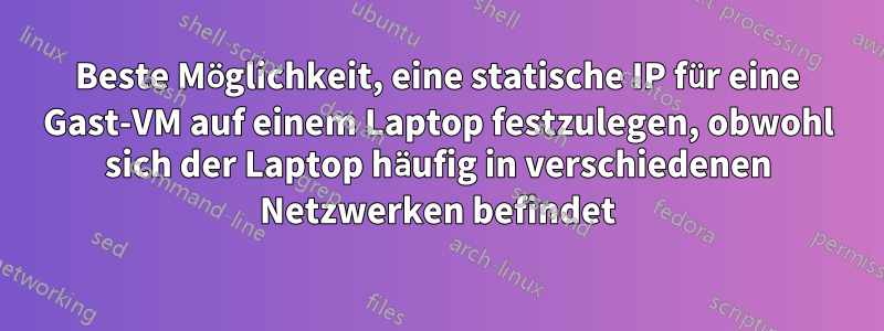 Beste Möglichkeit, eine statische IP für eine Gast-VM auf einem Laptop festzulegen, obwohl sich der Laptop häufig in verschiedenen Netzwerken befindet