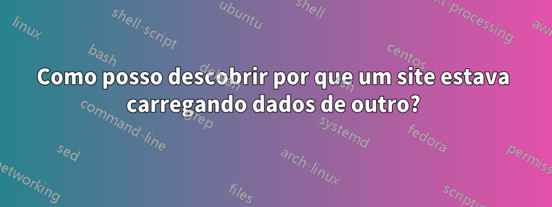 Como posso descobrir por que um site estava carregando dados de outro?