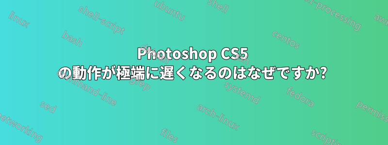 Photoshop CS5 の動作が極端に遅くなるのはなぜですか?