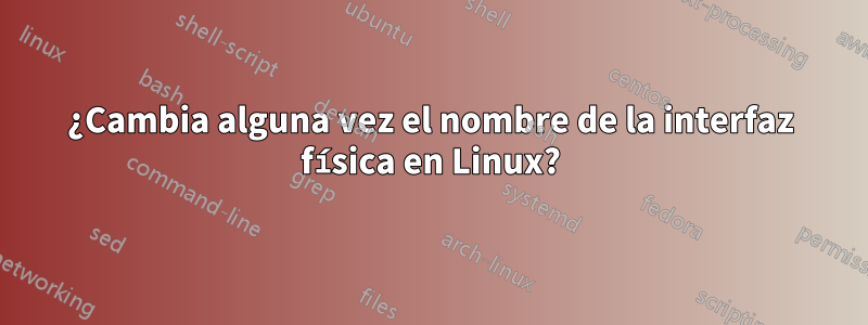 ¿Cambia alguna vez el nombre de la interfaz física en Linux?