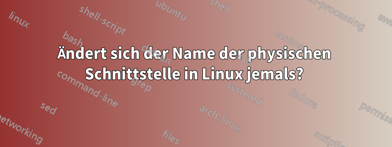 Ändert sich der Name der physischen Schnittstelle in Linux jemals?