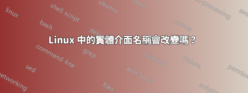 Linux 中的實體介面名稱會改變嗎？