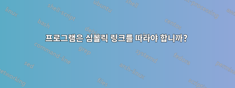 프로그램은 심볼릭 링크를 따라야 합니까?