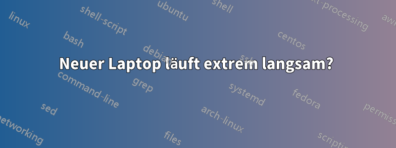 Neuer Laptop läuft extrem langsam?