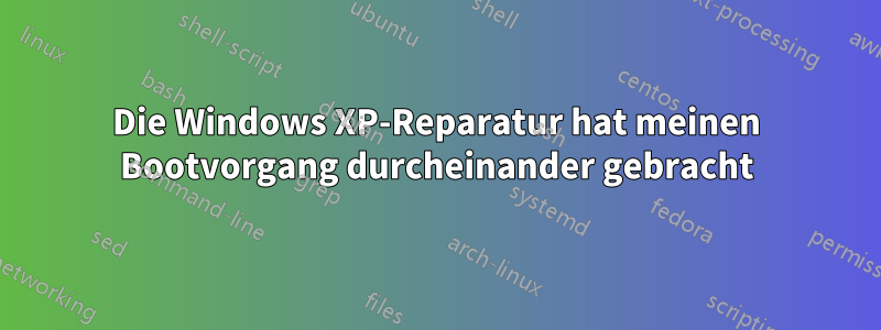 Die Windows XP-Reparatur hat meinen Bootvorgang durcheinander gebracht