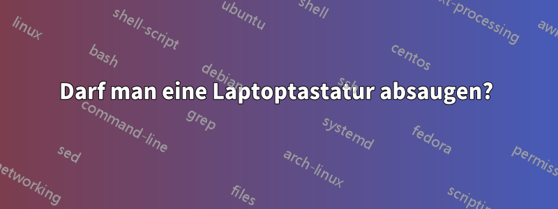 Darf man eine Laptoptastatur absaugen?