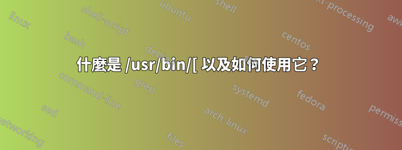 什麼是 /usr/bin/[ 以及如何使用它？