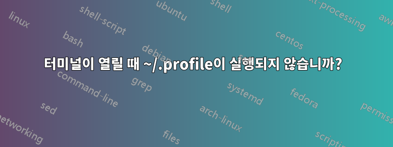 터미널이 열릴 때 ~/.profile이 실행되지 않습니까? 