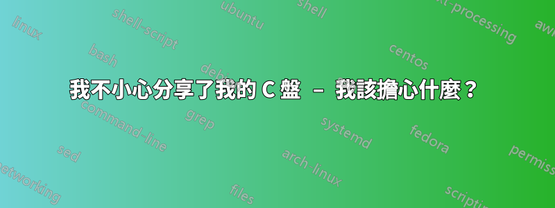 我不小心分享了我的 C 盤 – 我該擔心什麼？