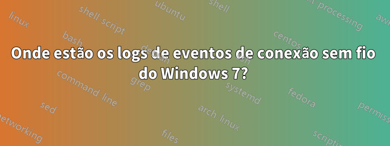 Onde estão os logs de eventos de conexão sem fio do Windows 7?