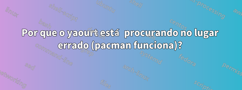 Por que o yaourt está procurando no lugar errado (pacman funciona)?
