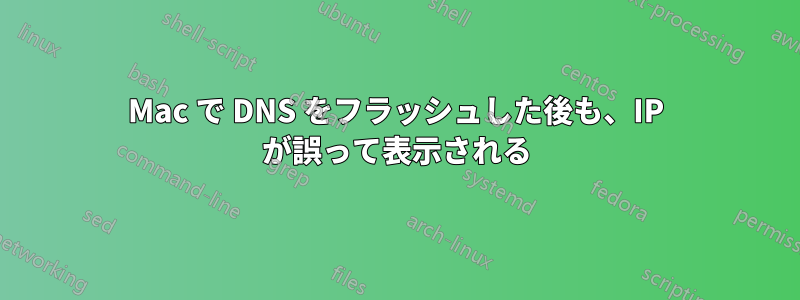 Mac で DNS をフラッシュした後も、IP が誤って表示される