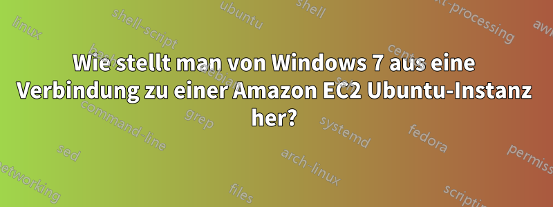 Wie stellt man von Windows 7 aus eine Verbindung zu einer Amazon EC2 Ubuntu-Instanz her?