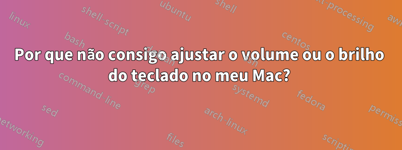 Por que não consigo ajustar o volume ou o brilho do teclado no meu Mac?