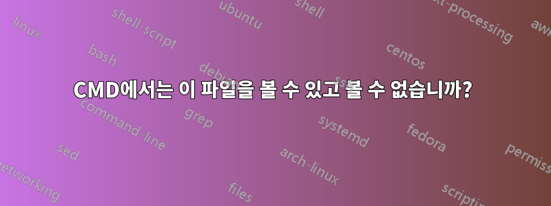 CMD에서는 이 파일을 볼 수 있고 볼 수 없습니까?
