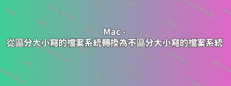 Mac - 從區分大小寫的檔案系統轉換為不區分大小寫的檔案系統