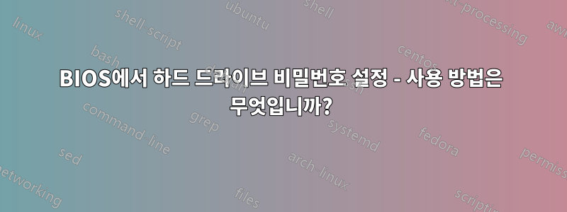 BIOS에서 하드 드라이브 비밀번호 설정 - 사용 방법은 무엇입니까?