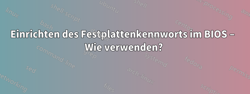 Einrichten des Festplattenkennworts im BIOS – Wie verwenden?