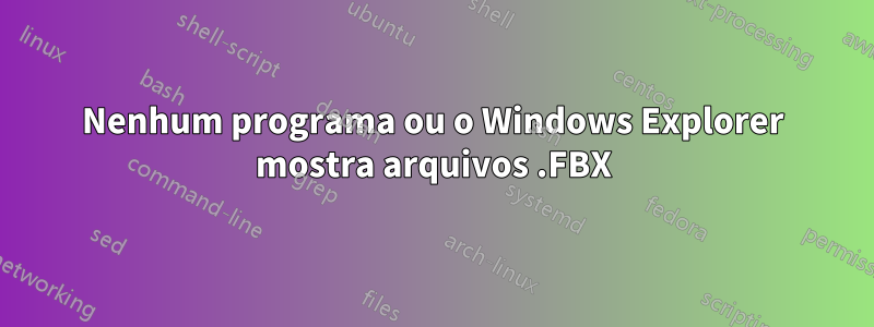 Nenhum programa ou o Windows Explorer mostra arquivos .FBX