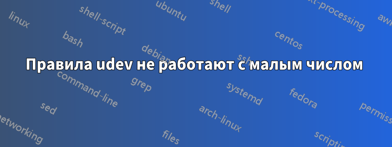 Правила udev не работают с малым числом