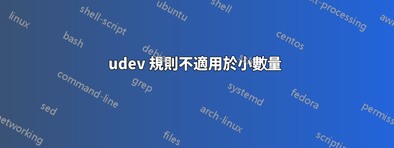 udev 規則不適用於小數量