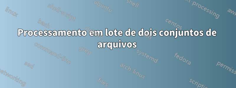 Processamento em lote de dois conjuntos de arquivos