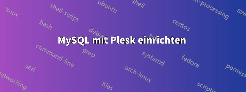 MySQL mit Plesk einrichten