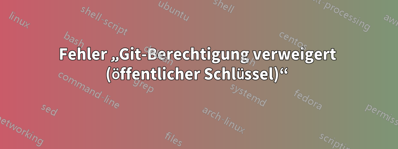 Fehler „Git-Berechtigung verweigert (öffentlicher Schlüssel)“